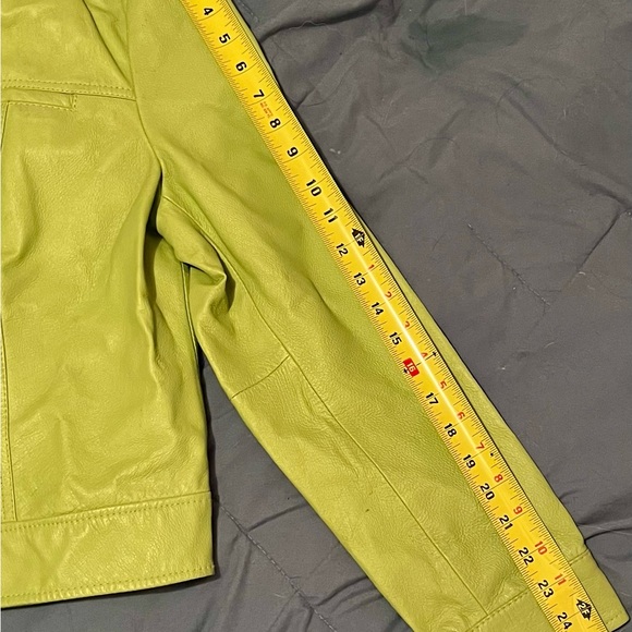 Lime Green Leather Jacket - Picture 5 of 5